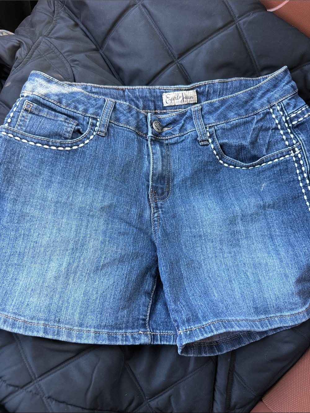 Earl Jeans Light Blue Denim Shorts with Contrast Stitching